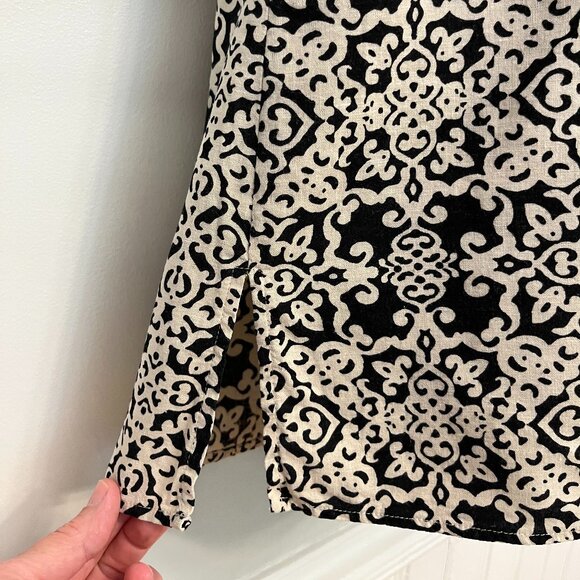 Susan Bristol Linen Blend Embroidered Sleeveless Blouse, Size Medium - Picture 4 of 11